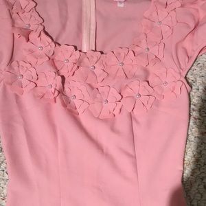 Brand new Pink bodycon dress with pearls